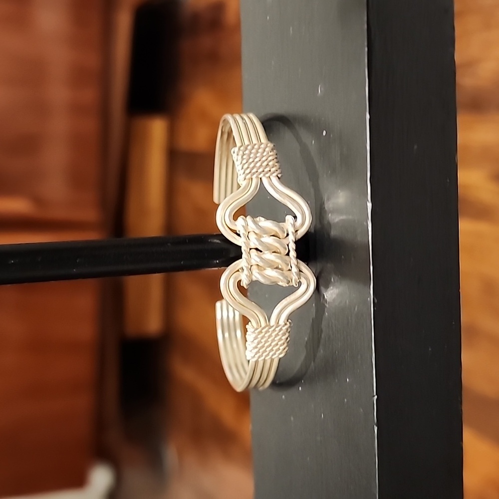 Vintage Sterling silver cuff bracelet with intricate detail